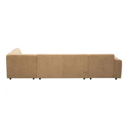 MySofa U-bank Ruby Camel Lounge L + 2,5-Zits + Ottomane R