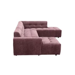 MySofa U-bank Ruby Paars Lounge L + 2,5-Zits + Ottomane R