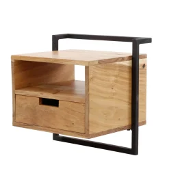 Nachtkastje Air Solid 1 Lade Massief Acacia Naturel - Giga Meubel