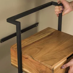 Nachtkastje Air Solid Massief Acacia Naturel - Giga Meubel
