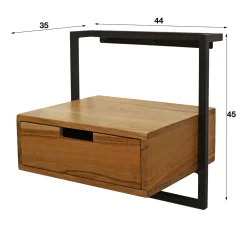 Nachtkastje Air Solid Massief Acacia Naturel - Giga Meubel
