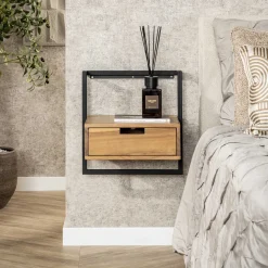 Nachtkastje Air Solid Massief Acacia Naturel - Giga Meubel