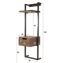 Nachtkastje Air Solid Xs 1 Lade Massief Acacia Bruin - Giga Meubel