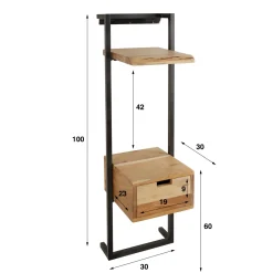 Nachtkastje Air Solid XS Massief Acacia Naturel - Giga Meubel