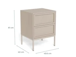 Nachtkastje Darvo Grijs 61cm - Giga Living