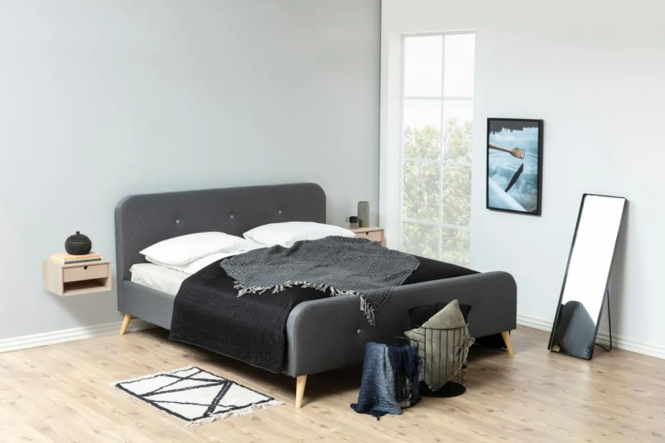 Nachtkastje Dysta Eikenfineer Wit 21cm - Giga Living