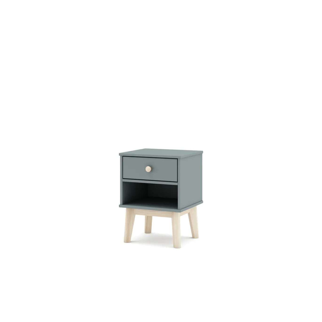 Nachtkastje Esteban 1dr1h Khaki Groen/wit - Giga Meubel