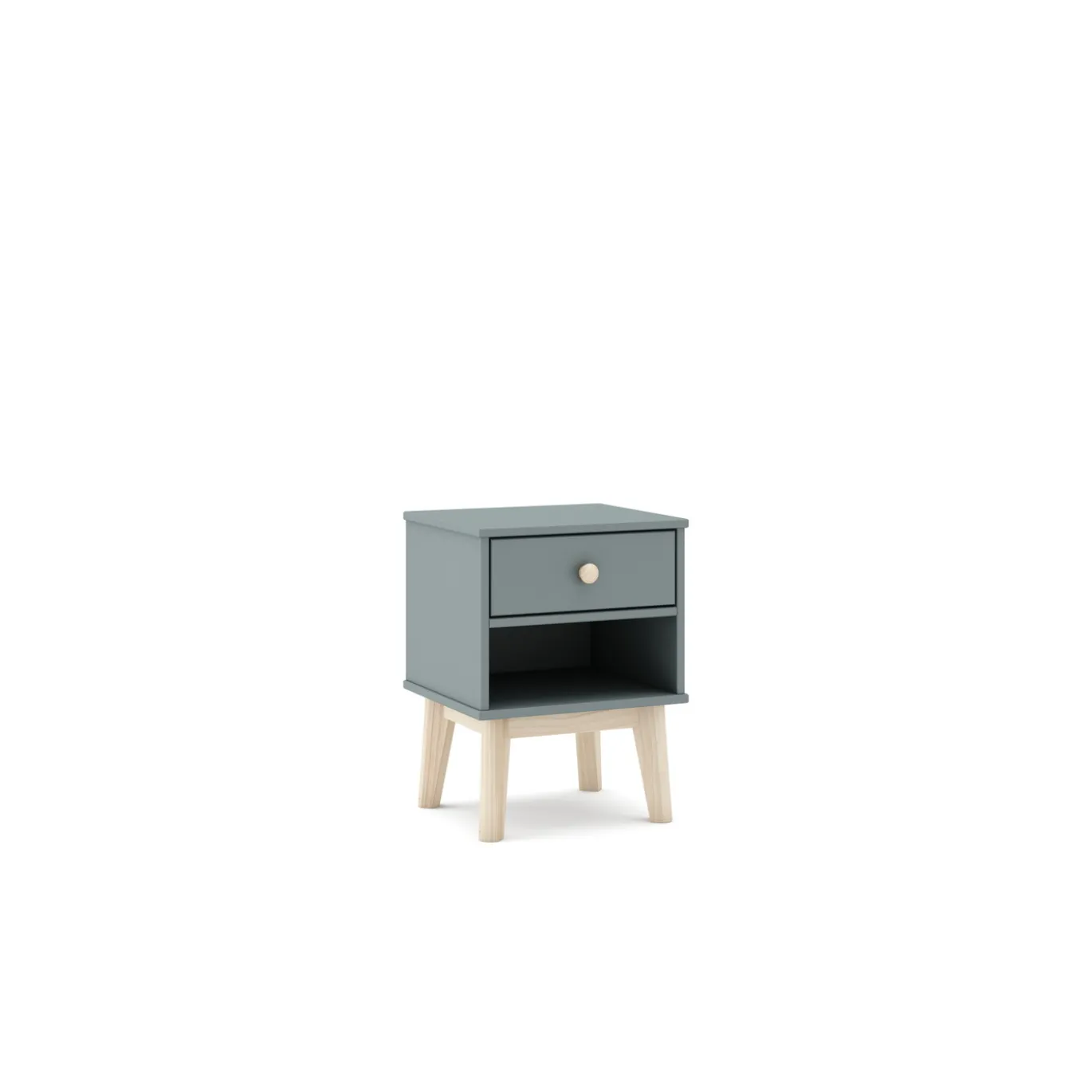 Nachtkastje Esteban 1dr1h Khaki Groen/wit - Giga Meubel