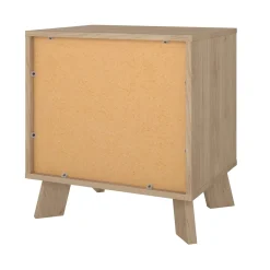 Nachtkastje Ikast 2 lades Hickory/Wit - Giga Living