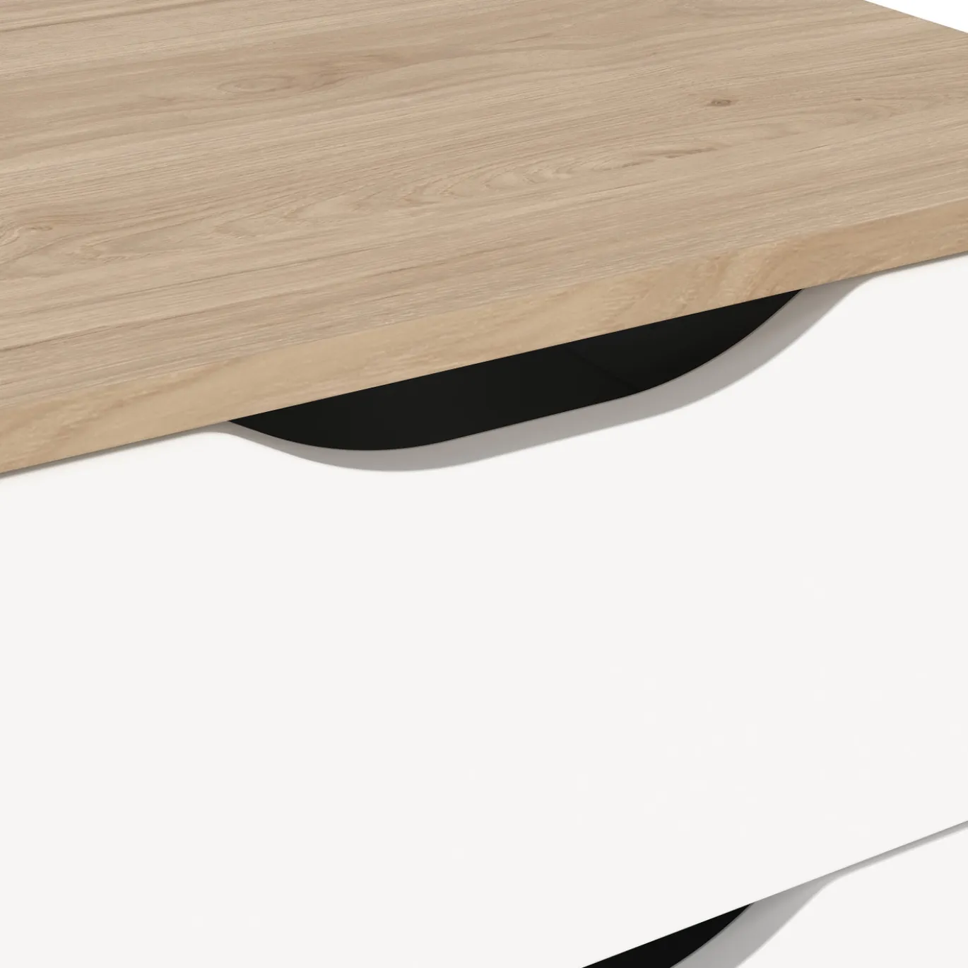 Nachtkastje Ikast 2 lades Hickory/Wit - Giga Living