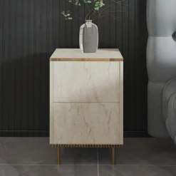 Nachtkastje Imaj Travertinlook/Goud