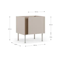 Nachtkastje Lucile 1d Crème/Naturel - Giga Meubel