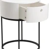Nachtkastje Marco Wit Ø40x51cm MDF - Giga Living