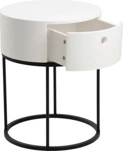 Nachtkastje Marco Wit Ø40x51cm MDF - Giga Living