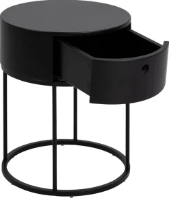 Nachtkastje Marco Zwart Ø40x51cm MDF - Giga Living
