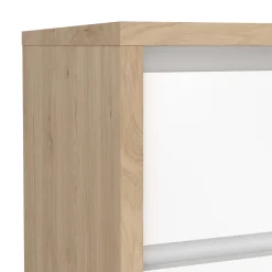 Nachtkastje Next 2 lades Hickory/Wit Hoogglans - Giga Living