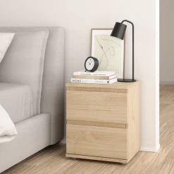 Nachtkastje Nova 2 lades Hickory - Giga Living