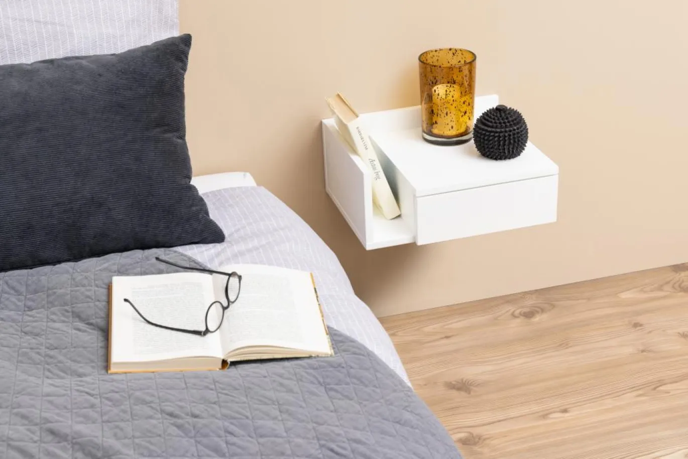 Nachtkastje Nyro Wit 40cm - Giga Living