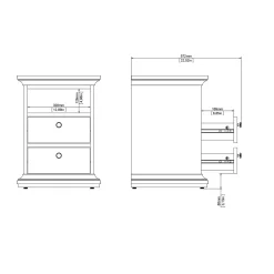 Nachtkastje Paris Matgrijs 60cm - Giga Living