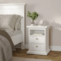 Nachtkastje Paris Wit 60cm - Giga Living