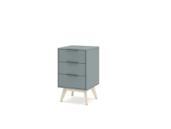 Nachtkastje Pisco 3L Khaki Groen/wit Wax - Giga Meubel