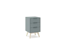 Nachtkastje Pisco 3L Khaki Groen/wit Wax - Giga Meubel
