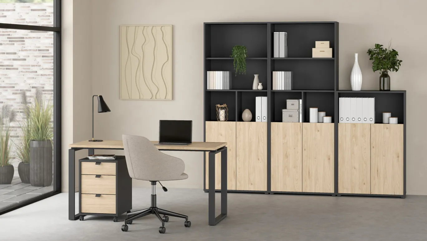 Nachtkastje Sign Jackson Hickory Matgrijs - Giga Living