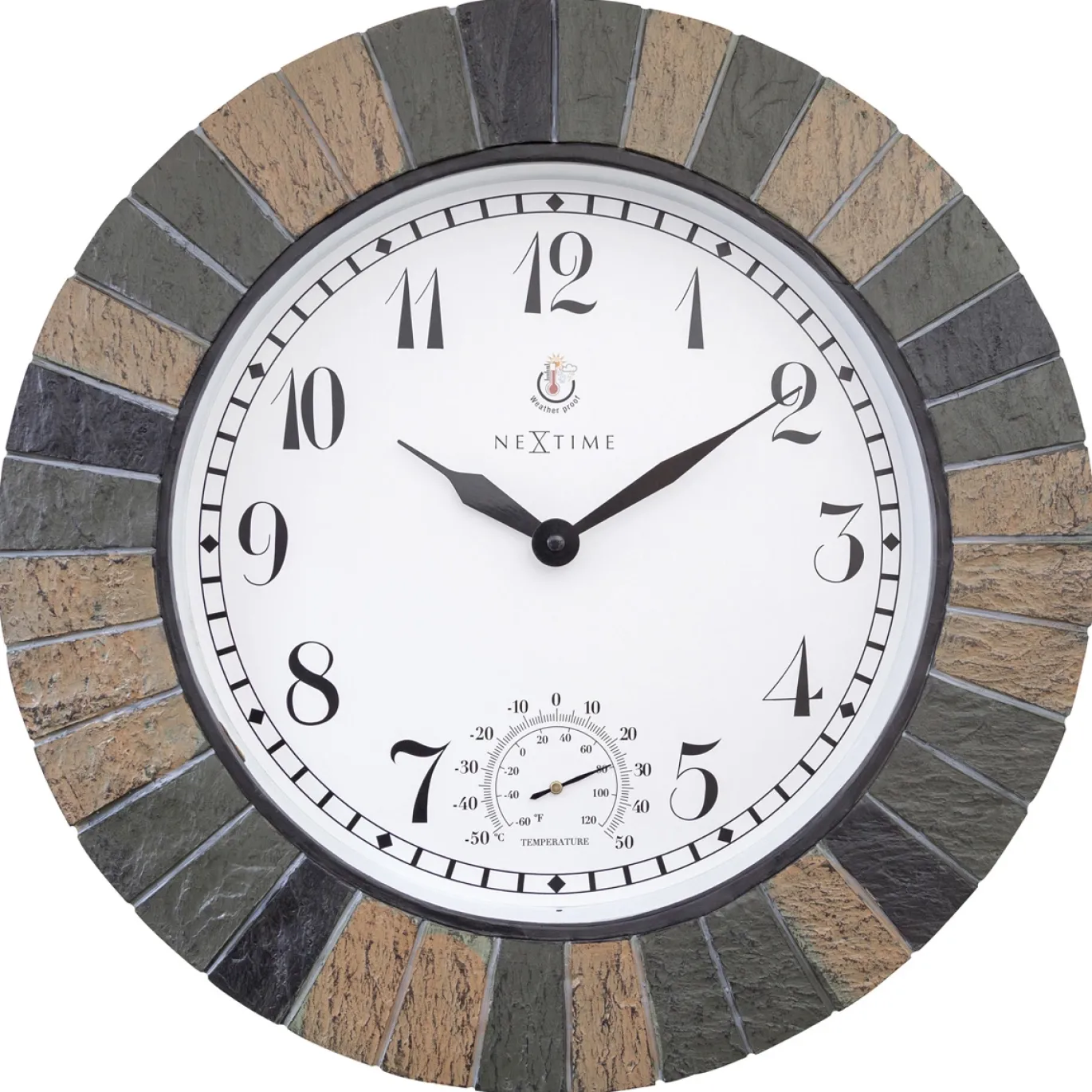 NeXtime Outdoor Klok Aster Weersbestendig met Thermometer