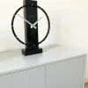 NeXtime Tafel/Wandklok Carl Small Hout/Staal Zwart