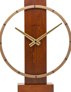 NeXtime Tafel/Wandklok Carl Small Hout/Staal Bruin