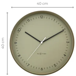 NeXtime Wandklok Berlin Khaki Ø40cm