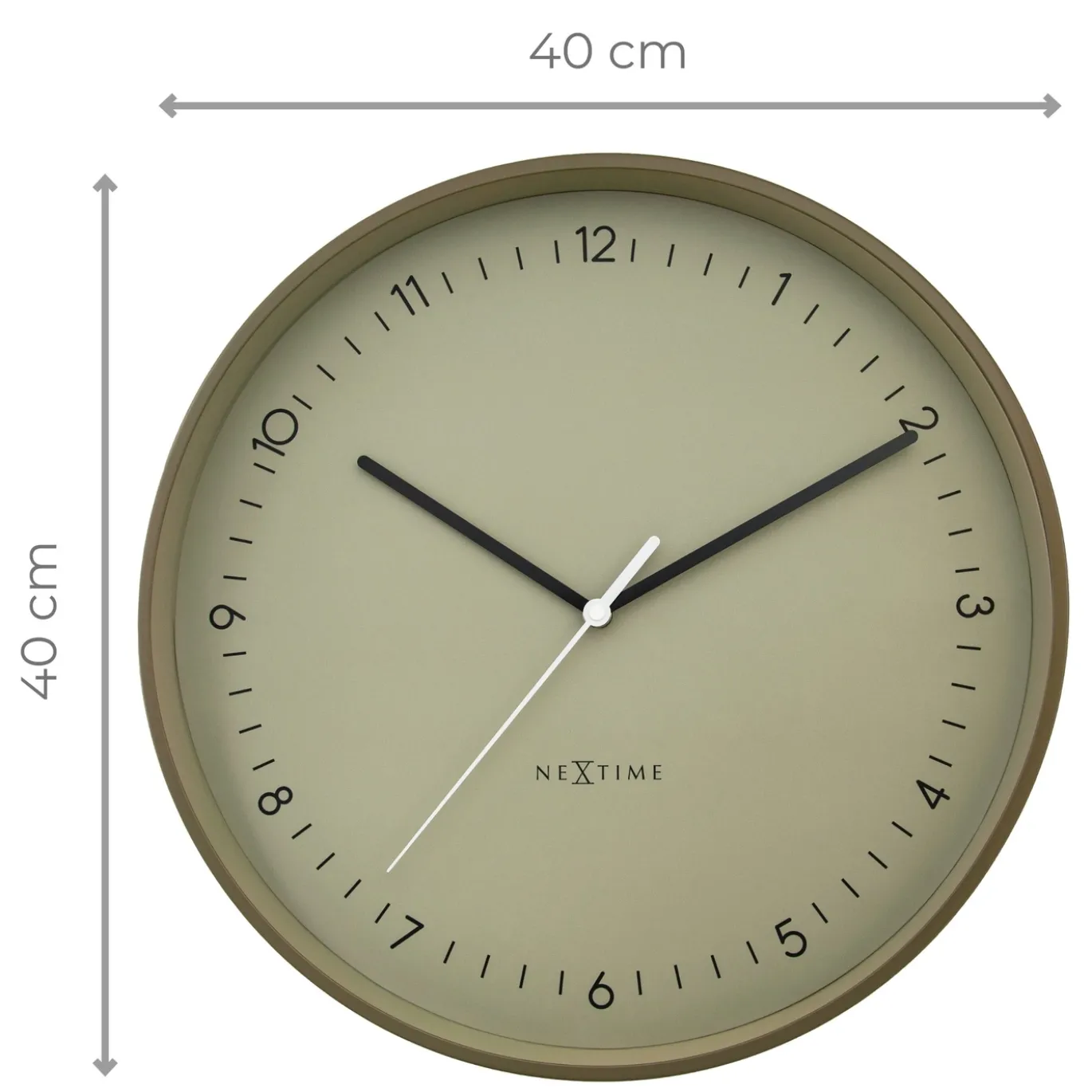 NeXtime Wandklok Berlin Khaki Ø40cm