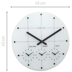 NeXtime Wandklok Big City Wit Ø43cm