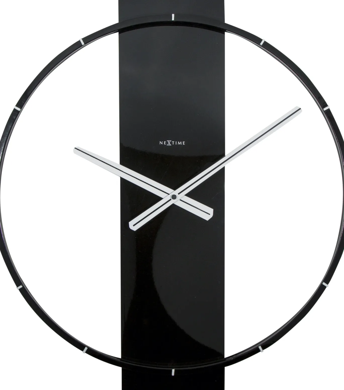 NeXtime Wandklok Carl Hout/Staal Zwart