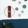 NeXtime Wandklok Carl Hout/Staal Bruin