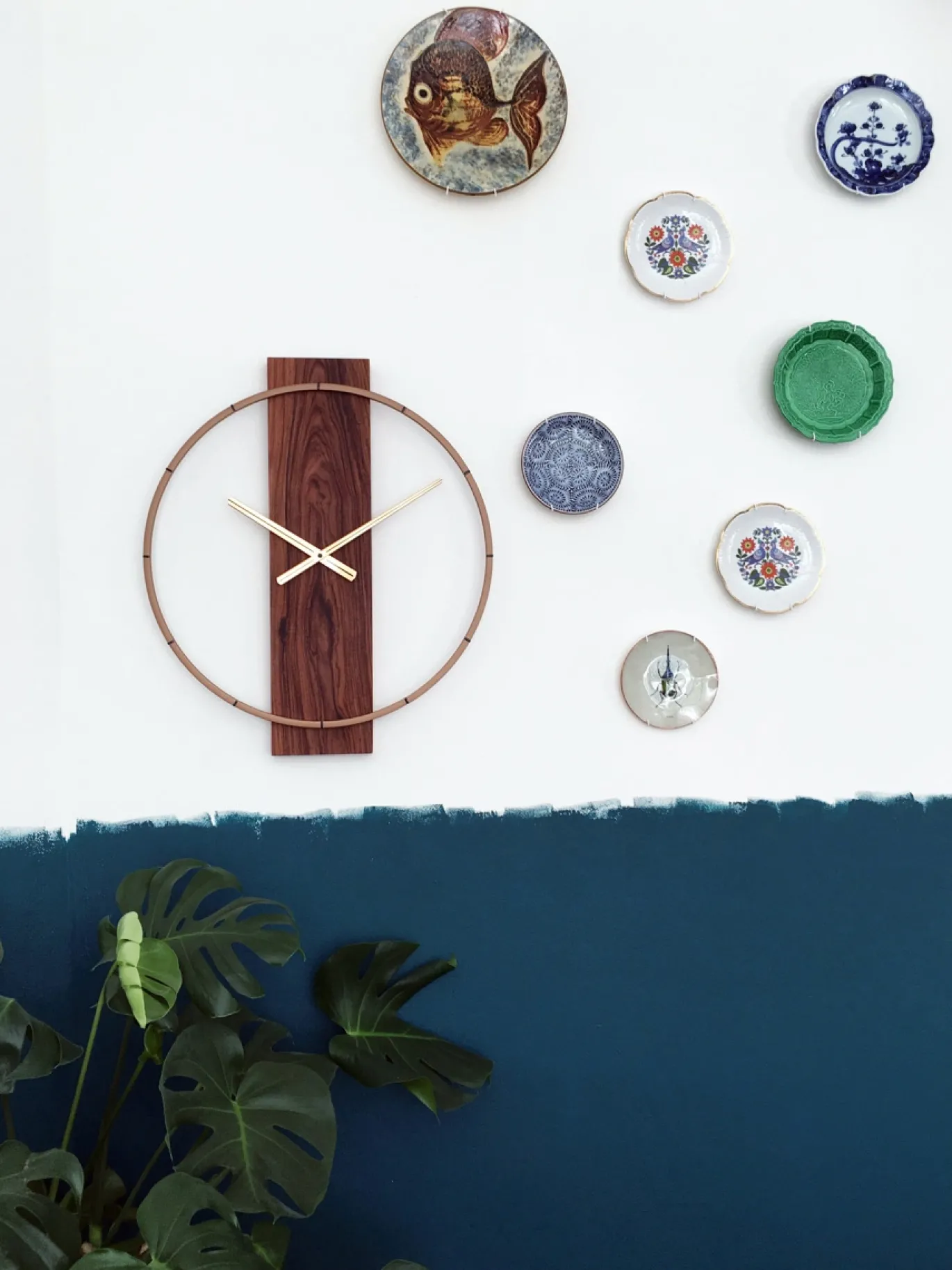 NeXtime Wandklok Carl Hout/Staal Bruin