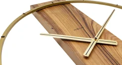 NeXtime Wandklok Carl Hout/Staal Bruin
