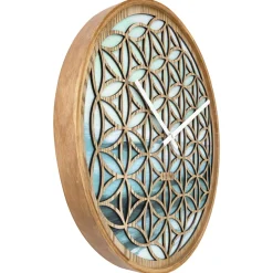 NeXtime Wandklok Concord Hout/Groen Ø40cm