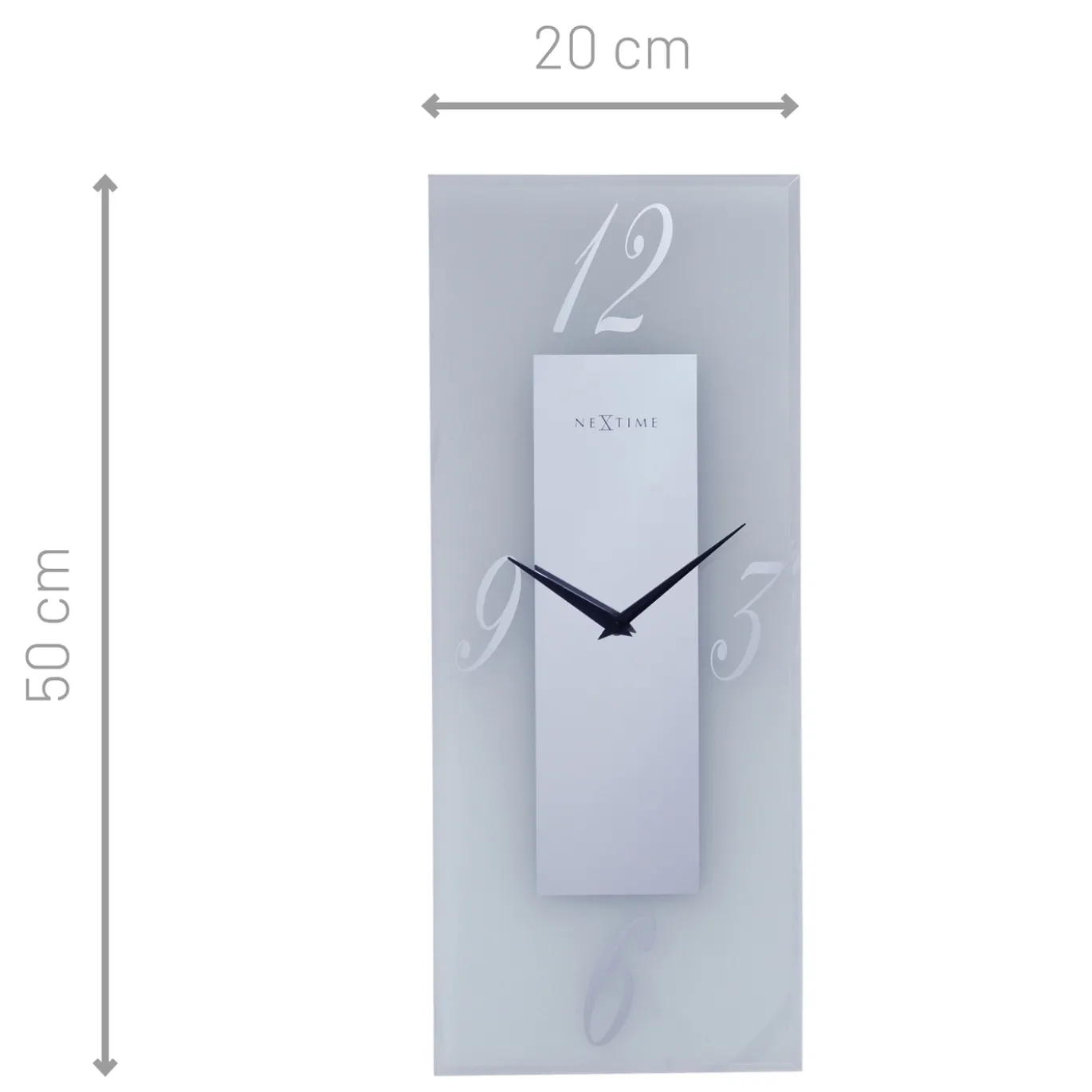 NeXtime Wandklok Dali Mat Glas 20x50cm