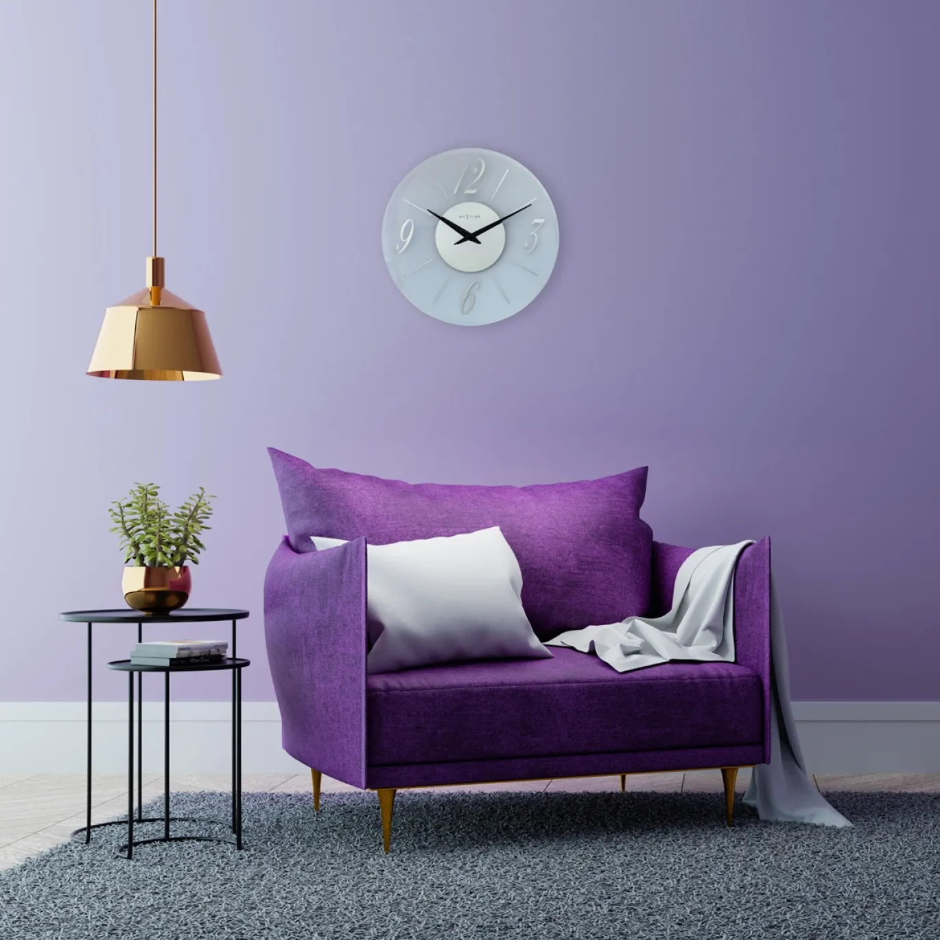 NeXtime Wandklok Dali Rond Mat Glas Ø43cm