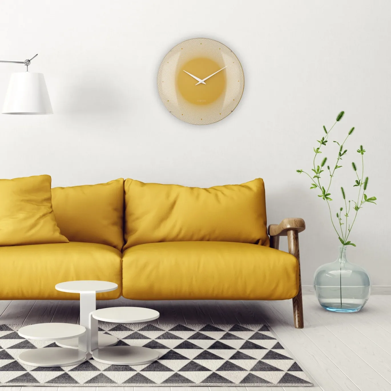 NeXtime Wandklok Deep Geel Ø50cm
