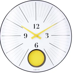 NeXtime Wandklok Duomo Pendulum Geel Ø50cm
