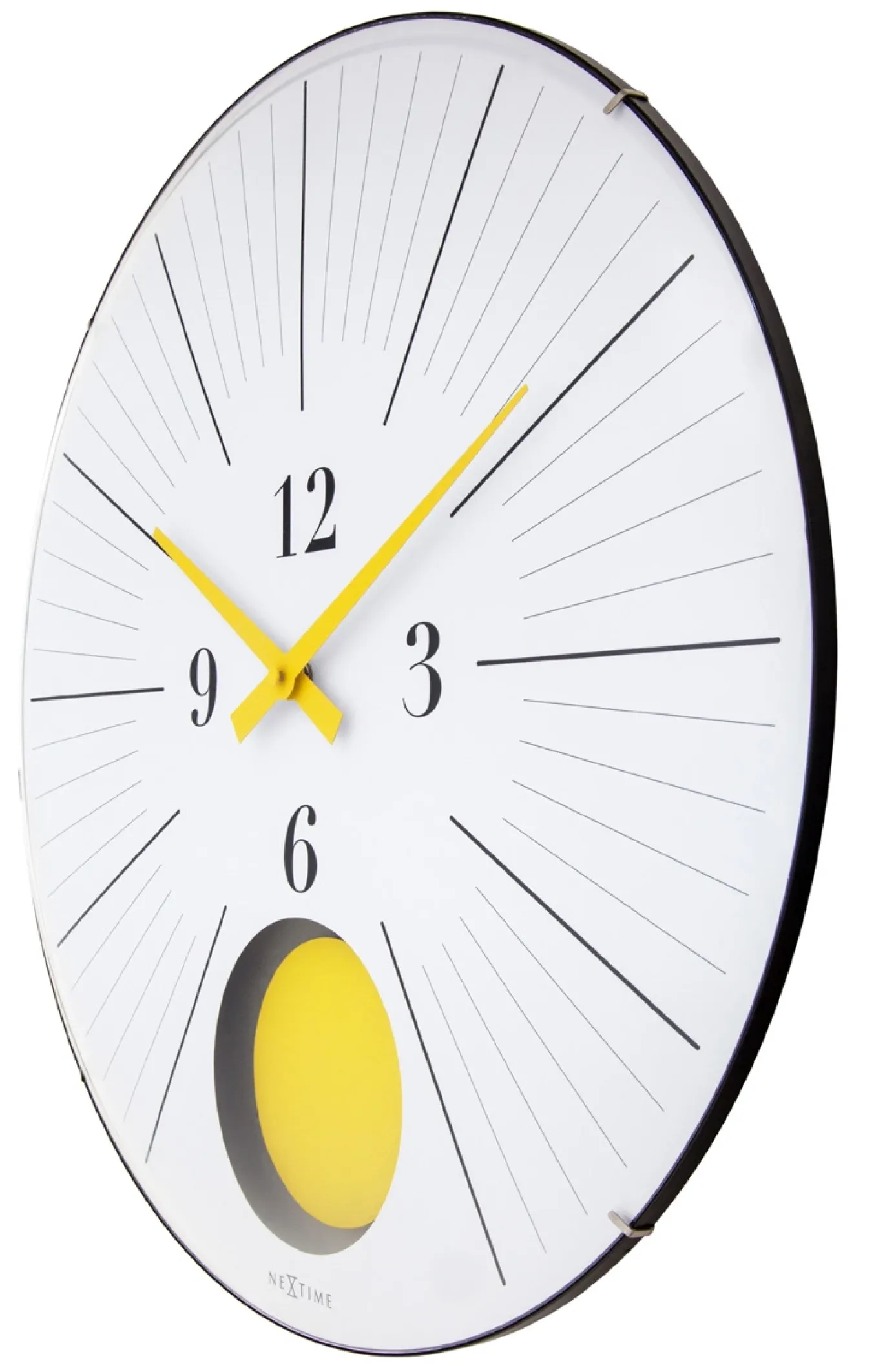 NeXtime Wandklok Duomo Pendulum Geel Ø50cm