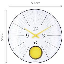 NeXtime Wandklok Duomo Pendulum Geel Ø50cm