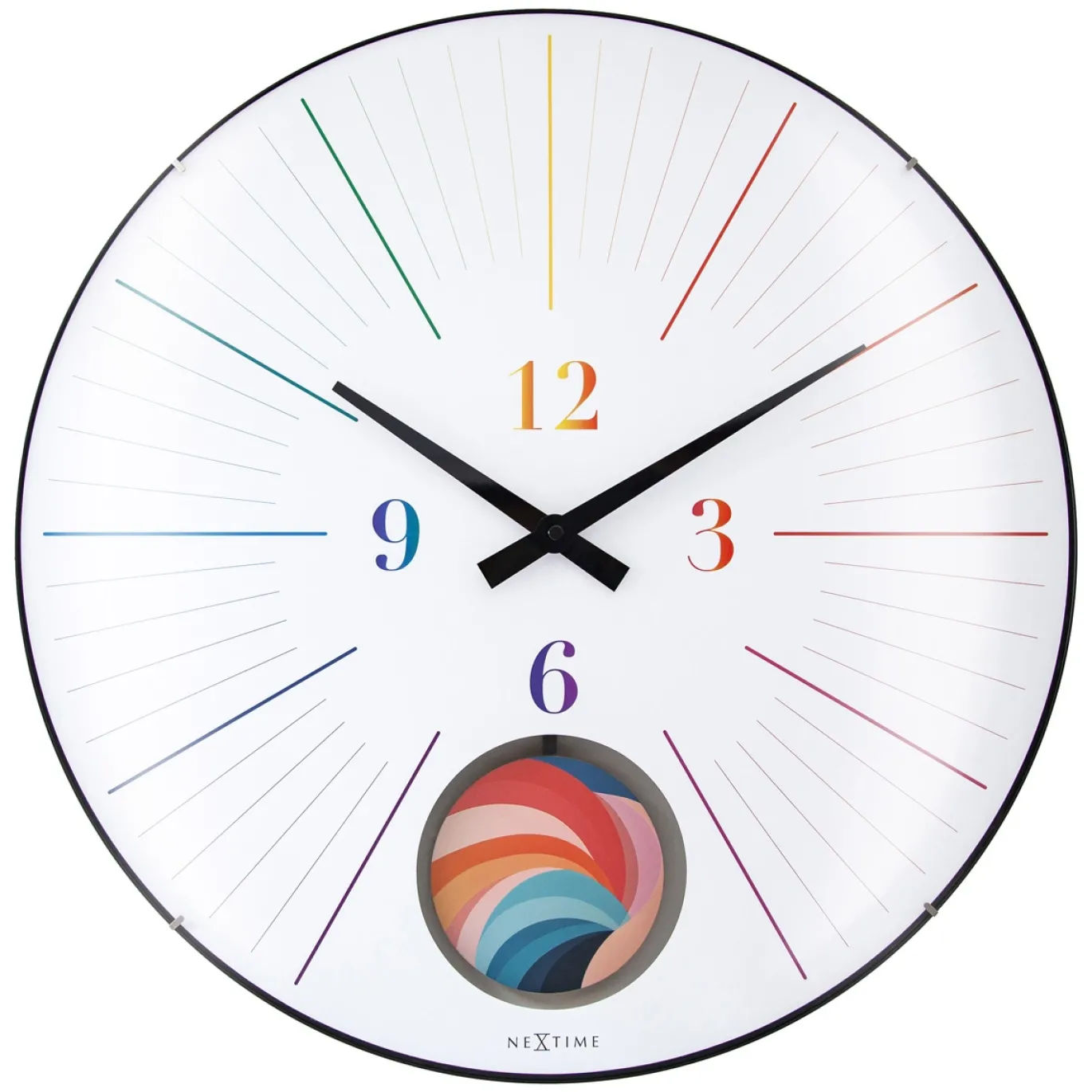 NeXtime Wandklok Duomo Pendulum Regenboog Ø50cm