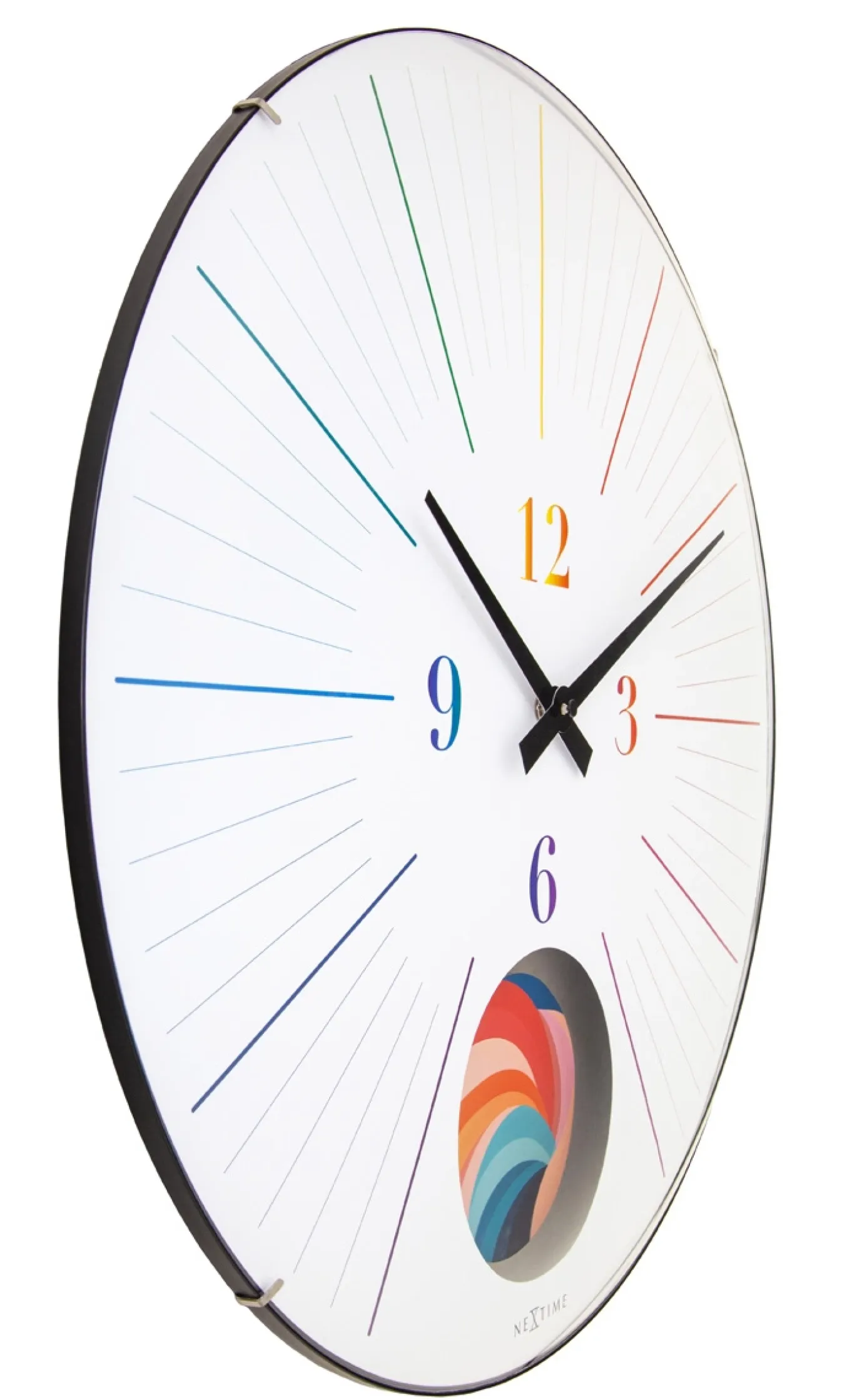 NeXtime Wandklok Duomo Pendulum Regenboog Ø50cm