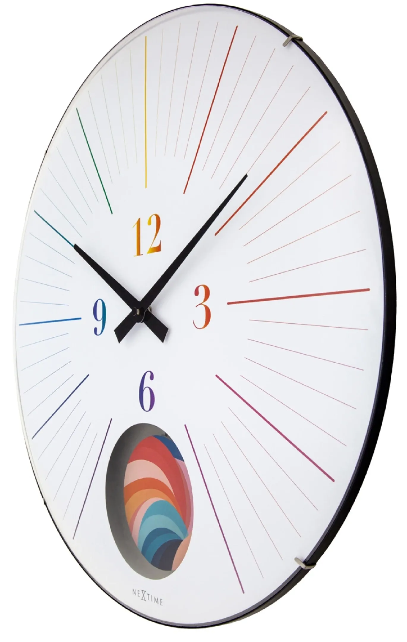 NeXtime Wandklok Duomo Pendulum Regenboog Ø50cm