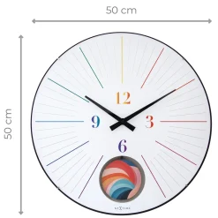 NeXtime Wandklok Duomo Pendulum Regenboog Ø50cm