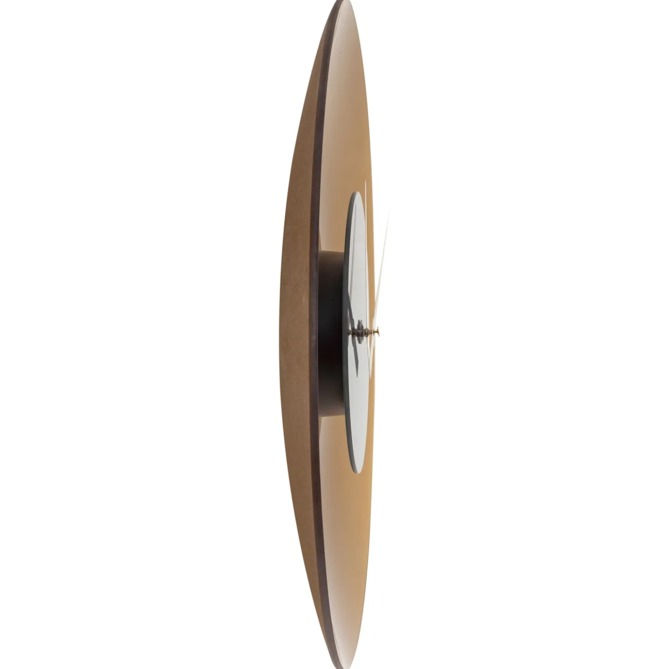 NeXtime Wandklok Float Mat Bruin Glas Ø40cm