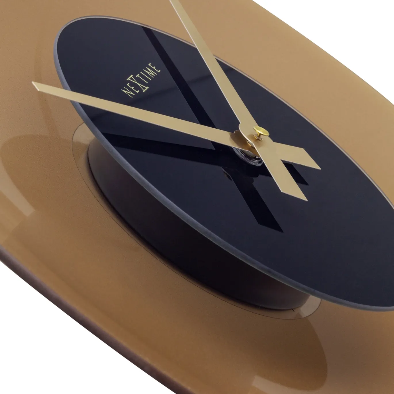 NeXtime Wandklok Float Mat Bruin Glas Ø40cm